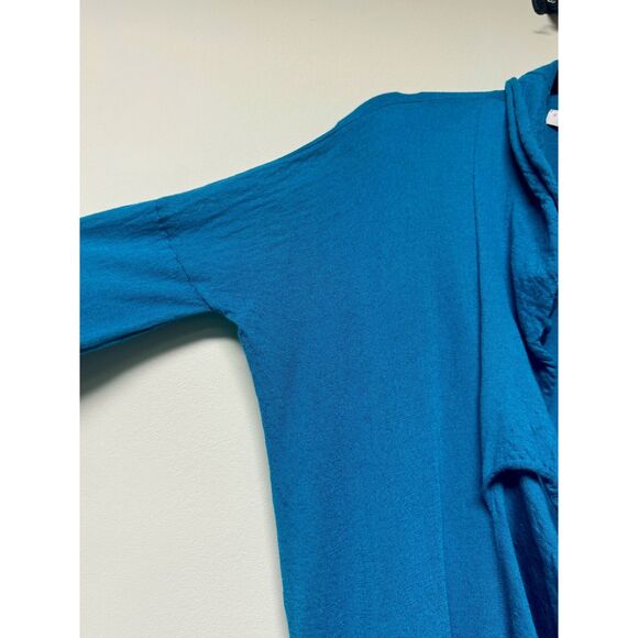 STELLA MCCARTNEY Wool/Cashmere Blue Ruffle Front Cardigan, Sz 40 (S) - Picture 3 of 10